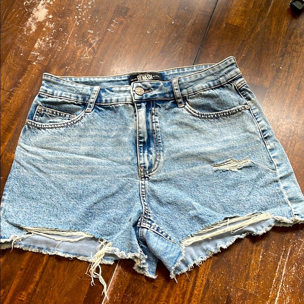 Like New! Rewash Light Blue Destructed Jean / Denim Shorts